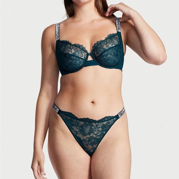 Victoria Secret Shine Strap Lace Thong Panty  - New   ST   11179062 - Picture 3 of 7